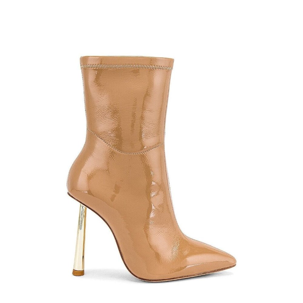 Michael Costello x REVOLVE Milano Bootie Cream Parent Leather Beige Heels 8 $189